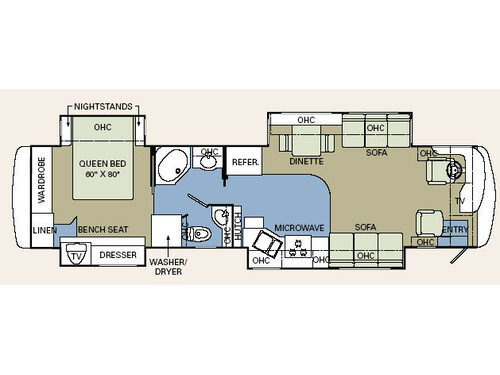 Floorplan - 2006 Holiday Rambler Endeavor 40PDQ