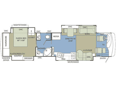Floorplan - 2007 Holiday Rambler Imperial 42PBQ
