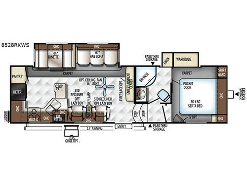 Flagstaff Classic Super Lite 8528RKWS Floorplan