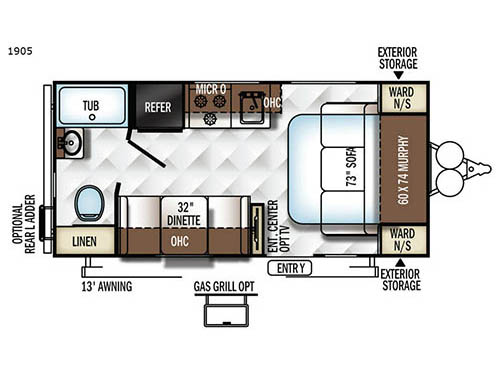 Rockwood Mini Lite 1905 Floorplan