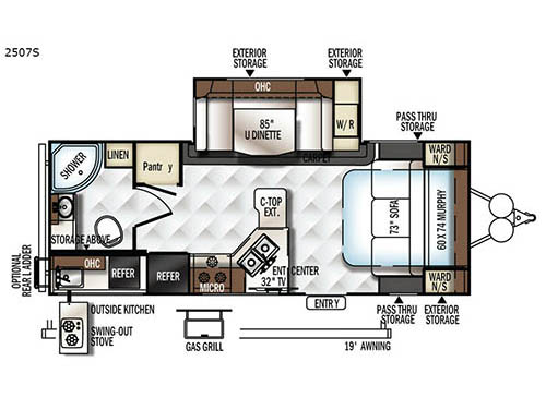Rockwood Mini Lite 2507S Floorplan