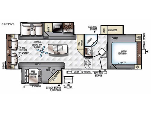 Rockwood Signature Ultra Lite 8289WS Floorplan