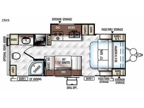 Flagstaff Micro Lite 25KS Floorplan