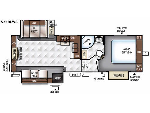 Flagstaff Super Lite 526RLWS Floorplan