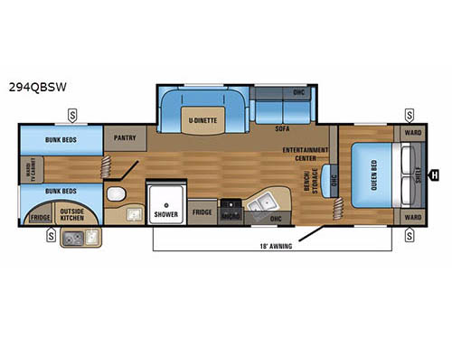 Jay Flight SLX 294QBSW Floorplan