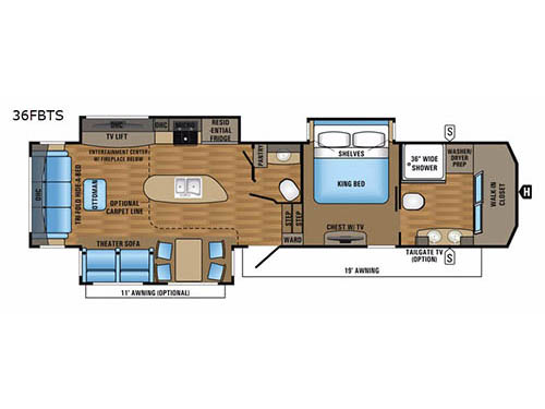 Pinnacle 36FBTS Floorplan