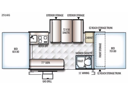 Rockwood Premier 2516G Floorplan