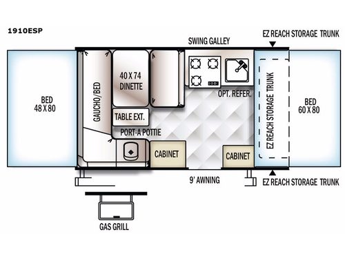 Rockwood Extreme Sports 1910ESP Floorplan