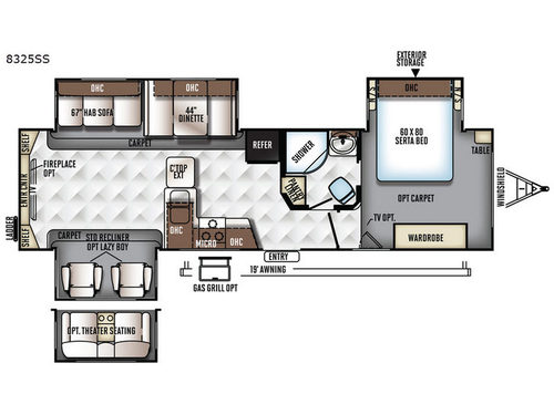 Rockwood Signature Ultra Lite 8325SS Floorplan