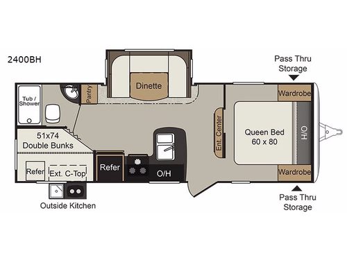 Passport 2400BH Grand Touring Floorplan