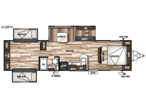 Wildwood 31QBTS Floorplan