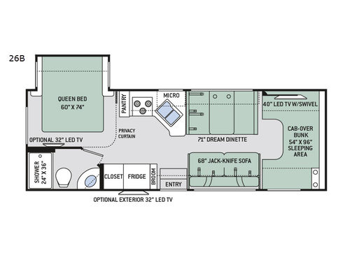 Floorplan - 2017 Thor Motor Coach Four Winds 26B