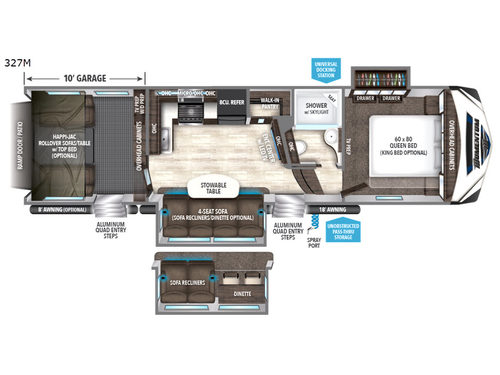 Floorplan - 2017 Grand Design Momentum M-Class 327M