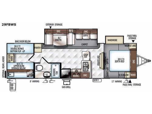 Flagstaff Super Lite 29FBWS Floorplan