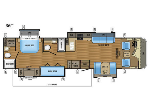 Floorplan - 2017 Jayco Precept 36T