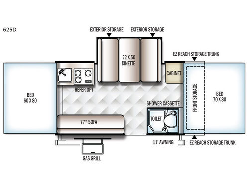 Flagstaff Classic 625D Floorplan