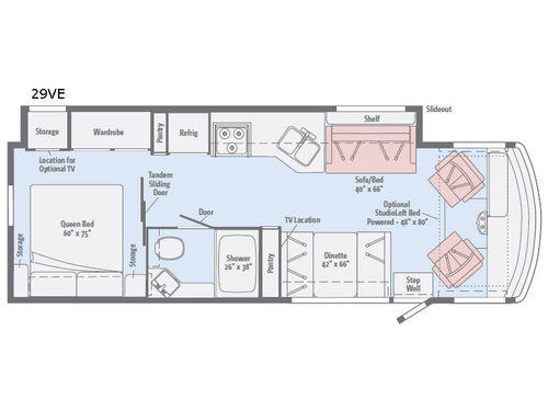 Floorplan - 2017 Winnebago Vista 29VE