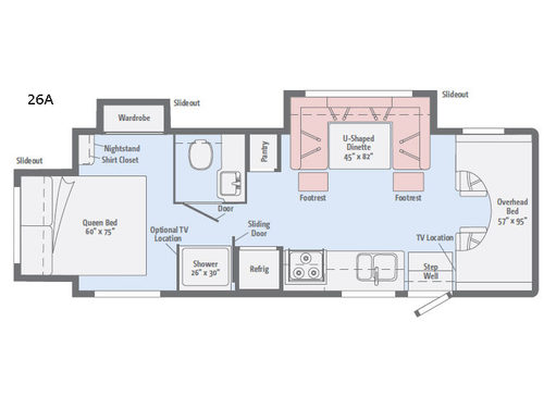 Floorplan - 2017 Winnebago Minnie Winnie 26A
