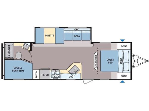 Floorplan - 2017 Dutchmen RV Coleman Lantern Series 262BH