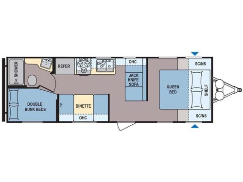 Floorplan - 2017 Dutchmen RV Coleman Lantern Series 274BH