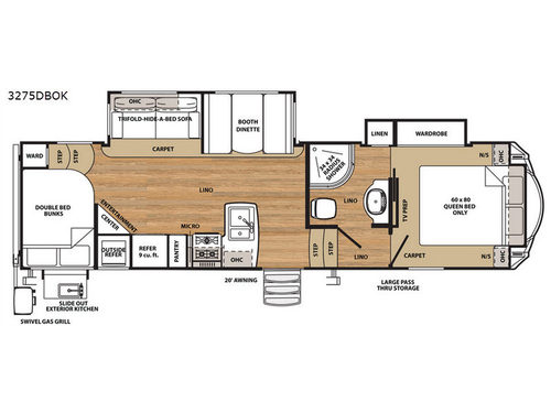 Sandpiper HT 3275DBOK Floorplan