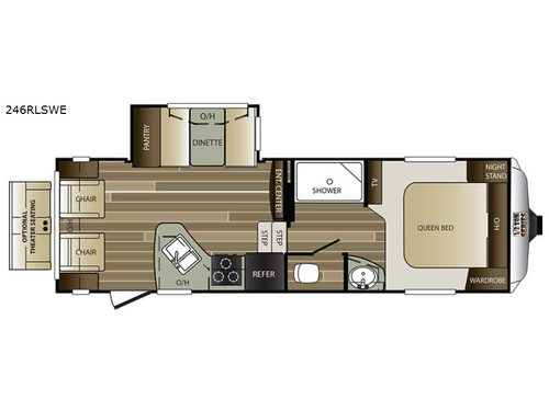 Floorplan - 2017 Keystone RV Cougar Half-Ton Series 246RLSWE
