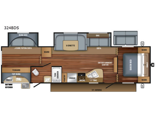 Jay Flight SLX 324BDS Floorplan