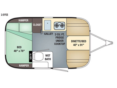 Floorplan - 2017 Airstream RV Sport 16