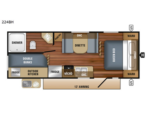 Jay Flight SLX 8 224BH Floorplan