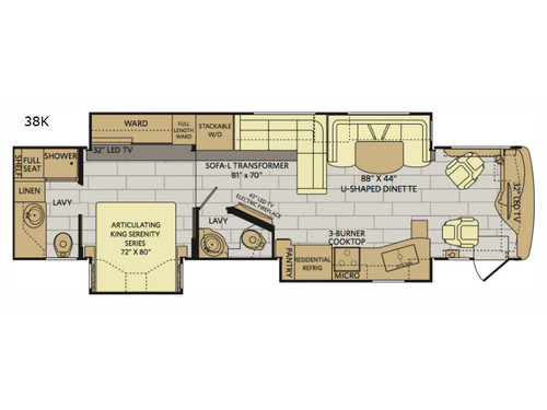 Pace Arrow LXE 38K Floorplan