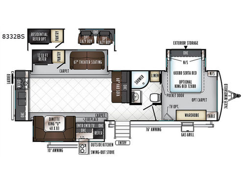 Rockwood Signature Ultra Lite 8332BS Floorplan