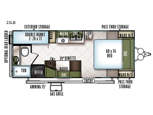 Flagstaff Micro Lite 23LB Floorplan