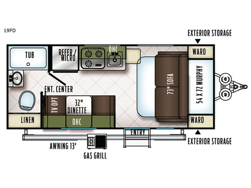 Flagstaff E-Pro 19FD Floorplan