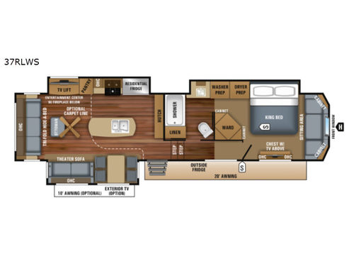 Pinnacle 37RLWS Floorplan
