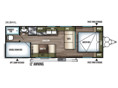 Wildwood X-Lite 261BHXL Floorplan