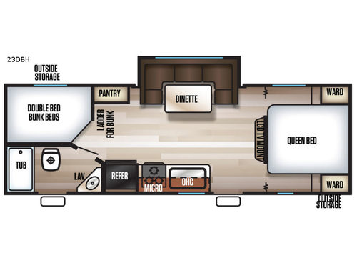 Cherokee Grey Wolf 23DBH Floorplan
