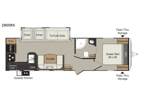 Passport 2900RK Grand Touring Floorplan