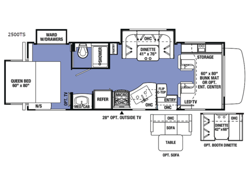 Sunseeker 2500TS Ford Floorplan
