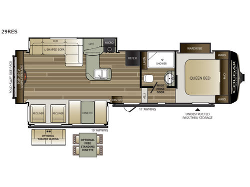 Cougar Half-Ton Series 29RES Floorplan