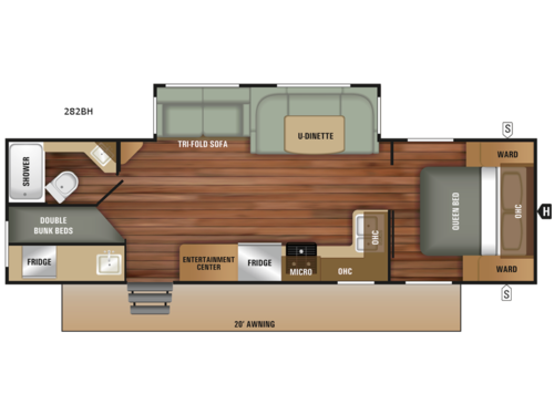 Mossy Oak Lite 282BH Floorplan