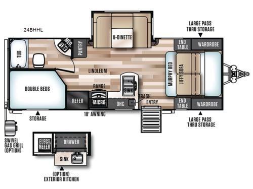 Wildwood Heritage Glen Hyper-Lyte 24BHHL Floorplan