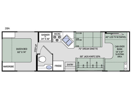 Floorplan - 2017 Thor Motor Coach Four Winds 28A