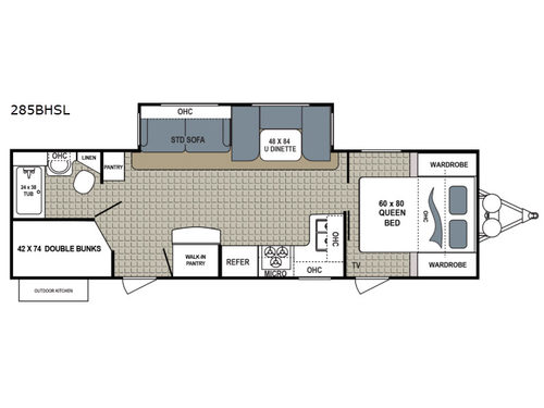 Kodiak Ultra Lite 285BHSL Floorplan