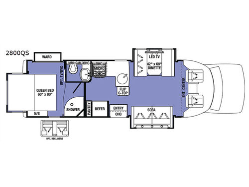 Sunseeker Grand Touring Series 2800QS Floorplan