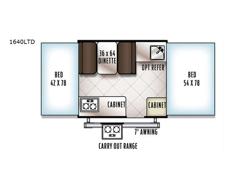 Rockwood Freedom Series 1640LTD Floorplan