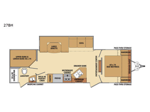 Shasta 27BH Floorplan