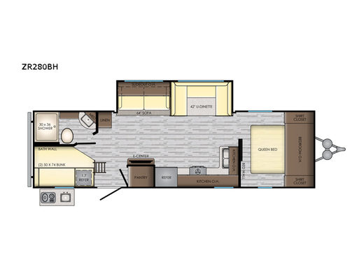 Zinger Lite ZR280BH Floorplan