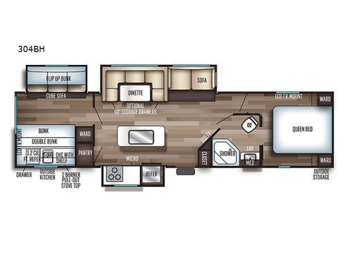 Cherokee 304BH Floorplan