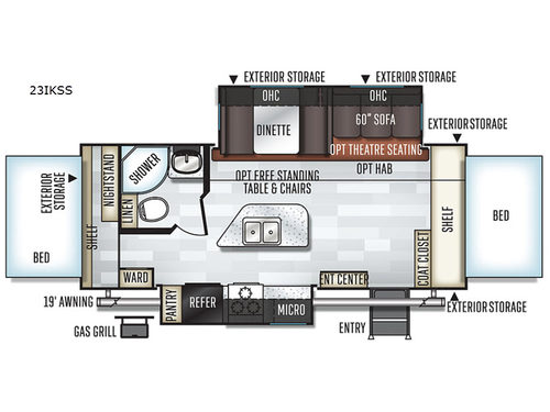 Rockwood Roo 23IKSS Floorplan