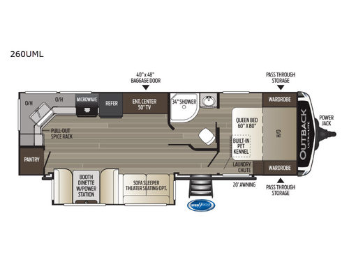 Outback Ultra Lite 260UML Floorplan